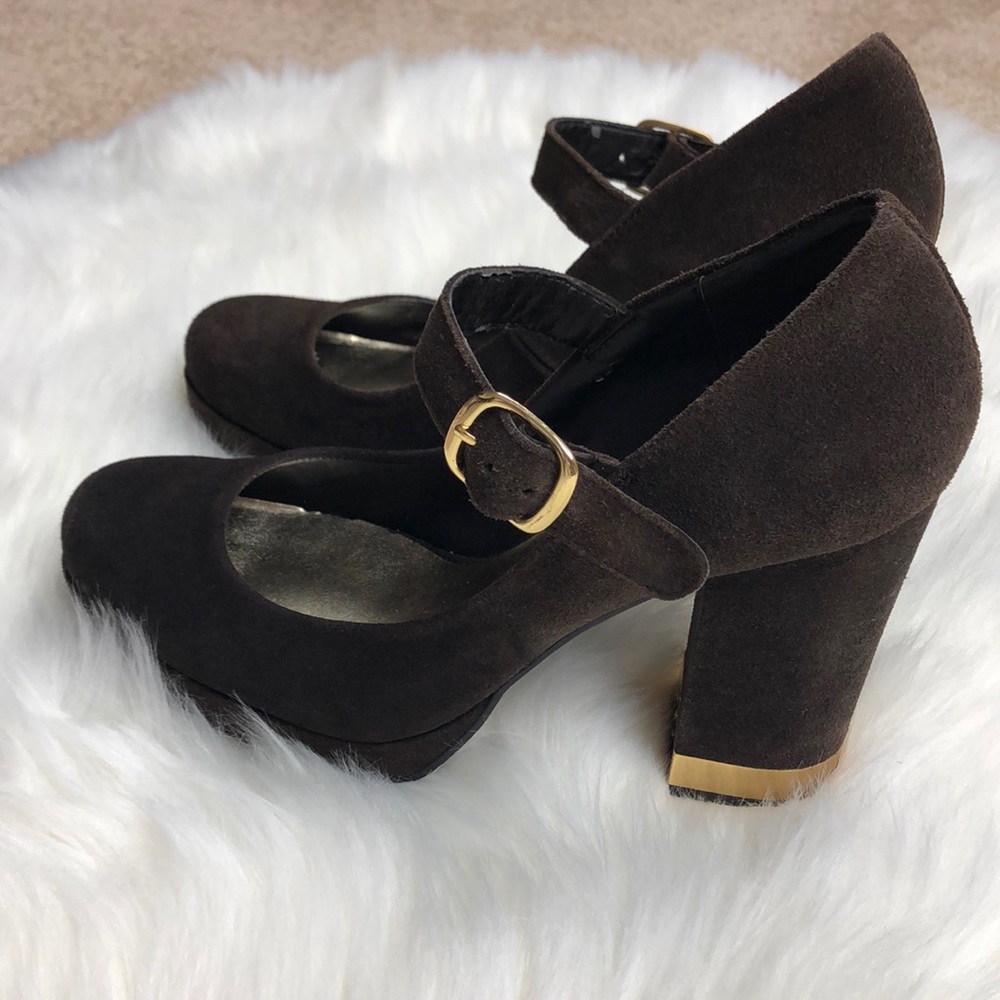 Steve Madden block heel suede shoe